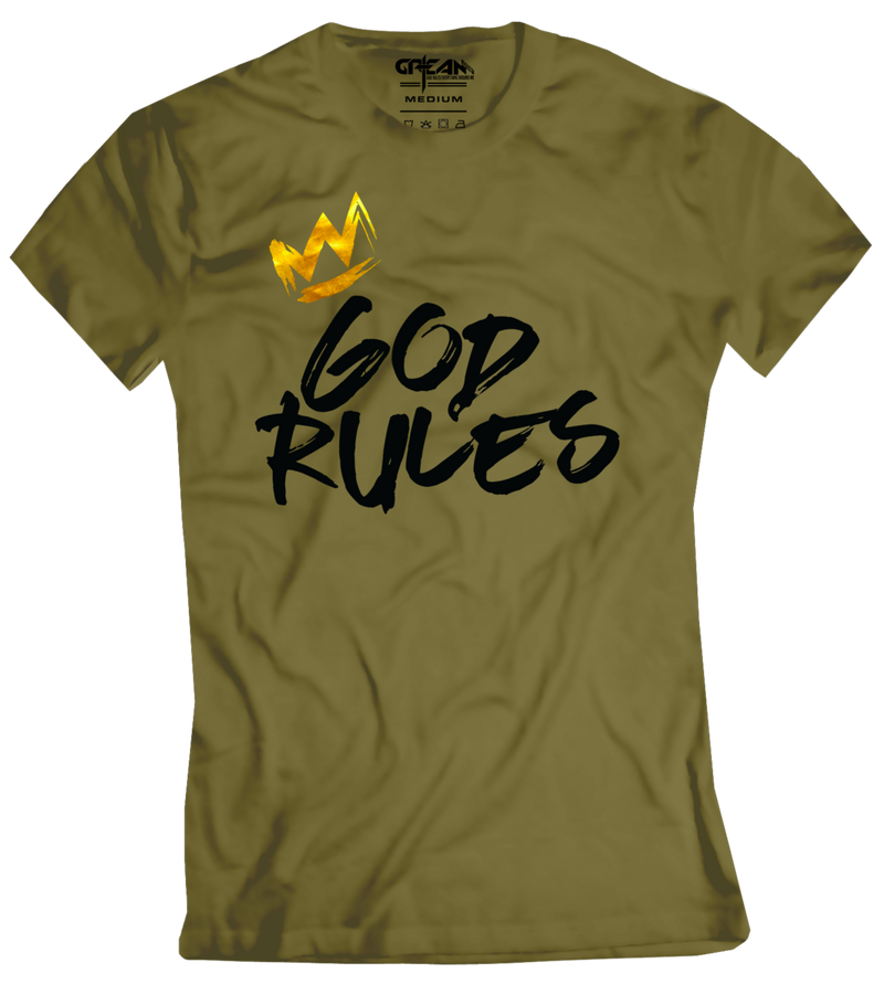 God Rules Olive Women's Tee