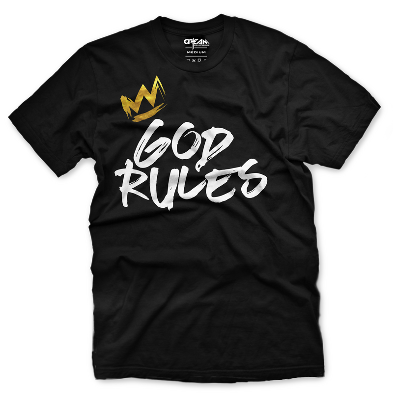 God Rules Black Tee - Unisex
